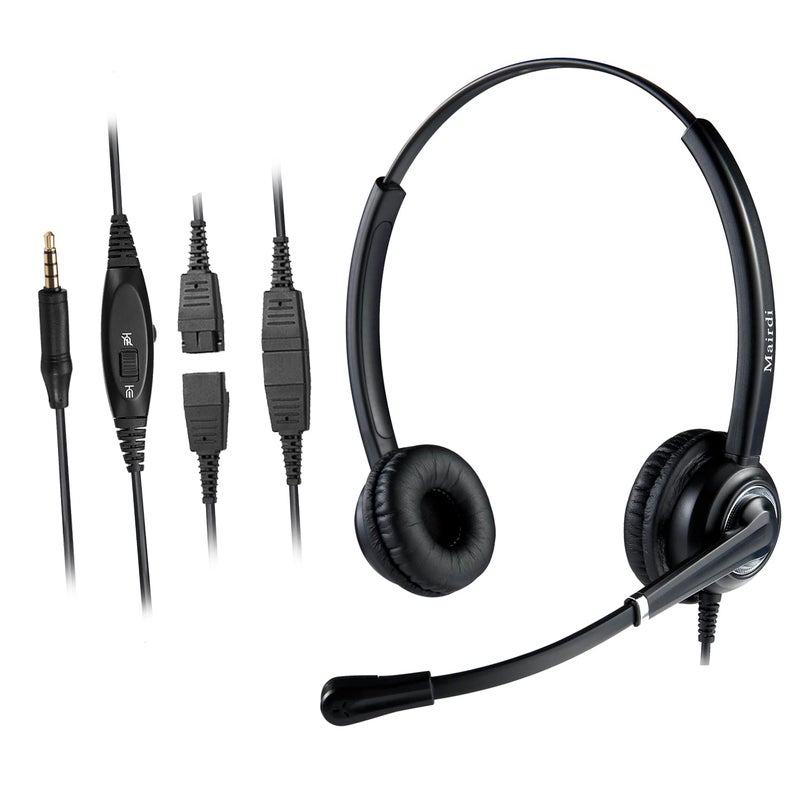 MAIRDI Cell Phone Headset with Microphone Noise Canceling, PC Laptop Headset 3.5mm Jack for Office Work, Phone Headset for iPhone Computer Samsung Androids Tablets Skype Teams Video Conference - Image 1